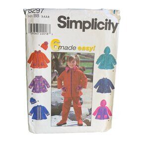 Simplicity Girls Jacket Hat 6 Made Easy Sewing Patterns Sz 3-6 8297 - Uncut